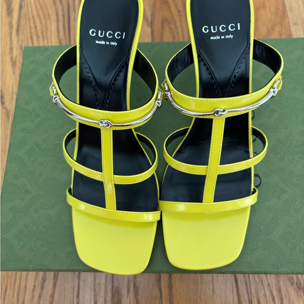 Gucci Yellow Block Heel Heels